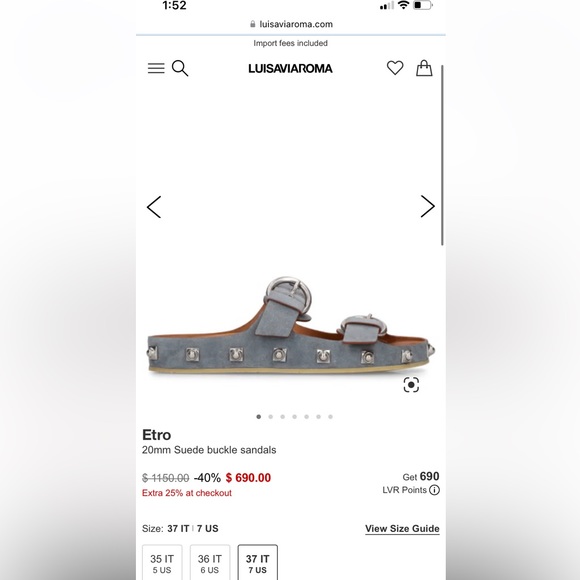 Etro Crown Me Sandals Blue Suede with Silver Studs Brand New With Box 38 - 8 - Picture 9 of 10